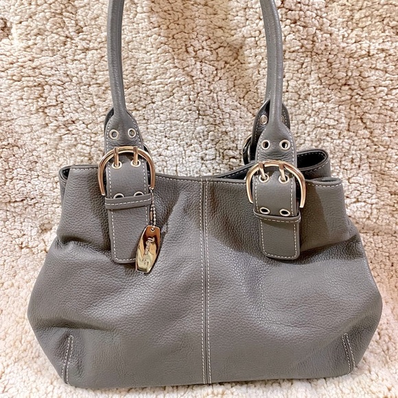 Tignanello Handbags - Tignanello gray leather tote. Like new.